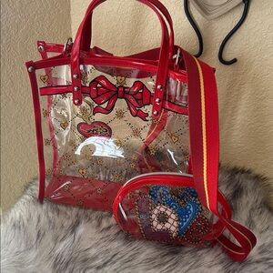 Brighton VIP celebrate clear vinyl tote and zip pouch set